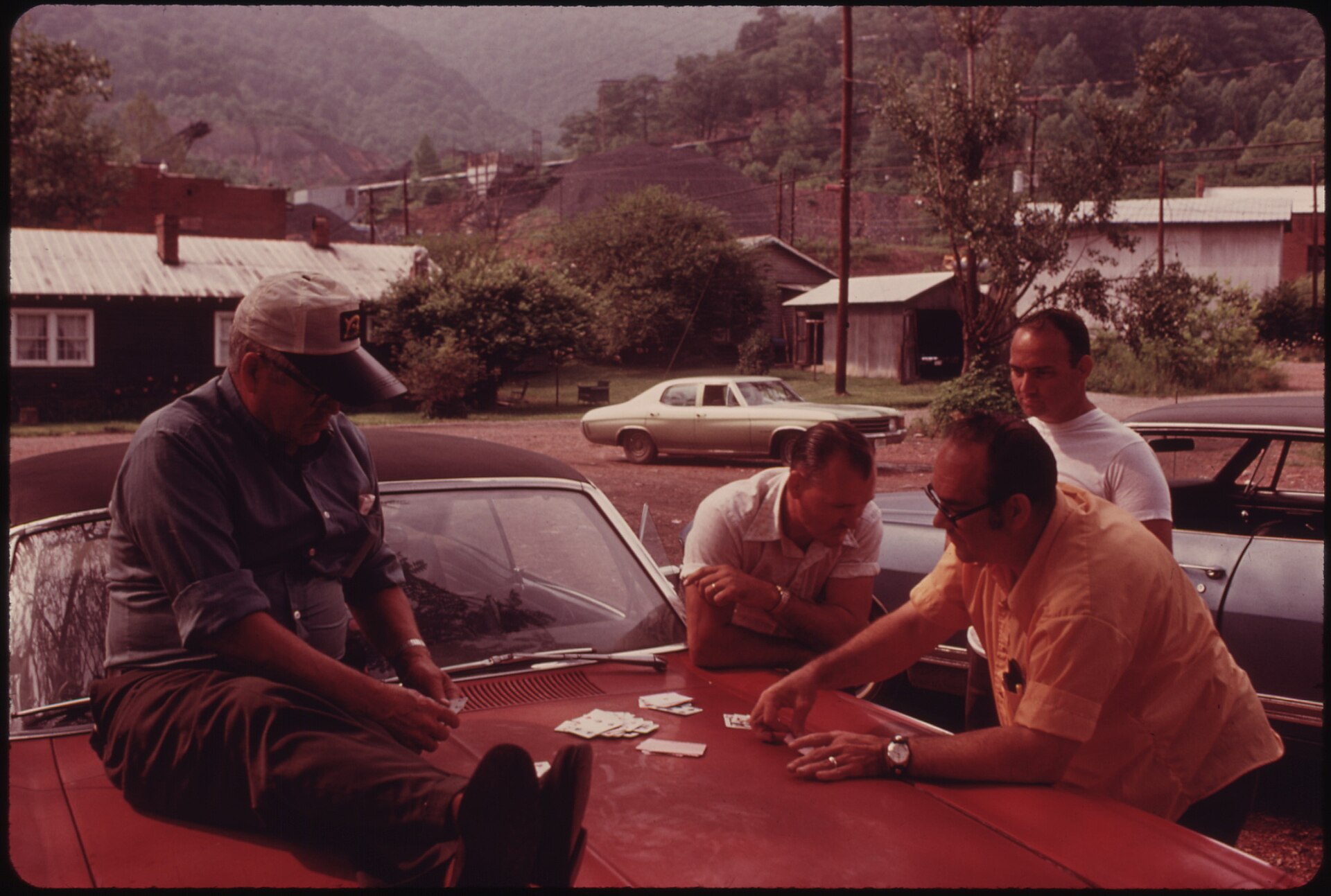 Striking miners on the Brookside Mine picket line in Harlan County, Kentucky, 1974