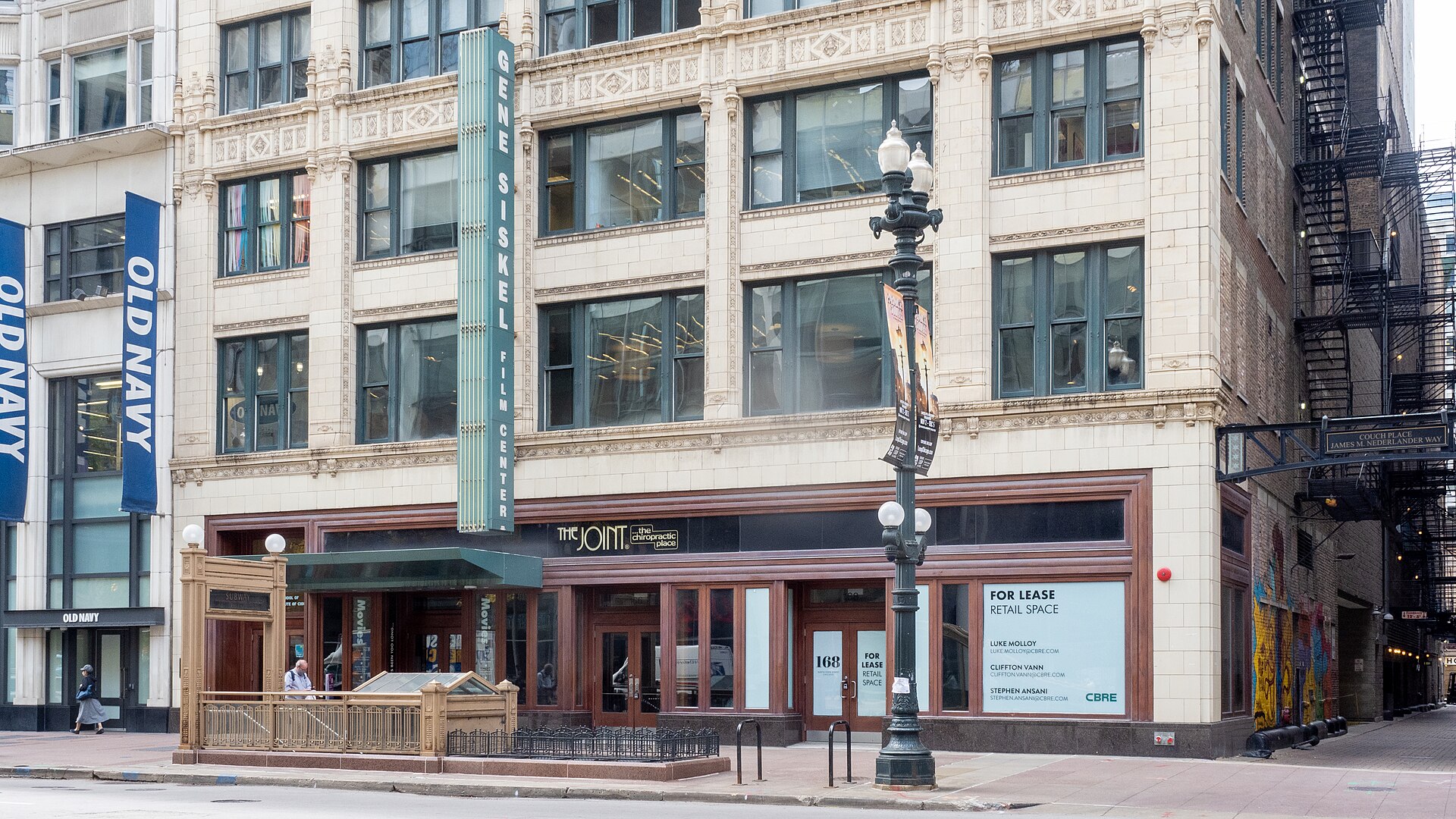 The Gene Siskel Film Center marquee on State Street